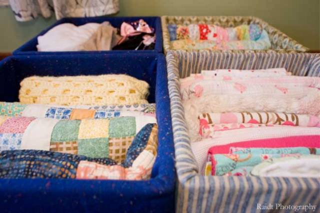 Girls' Bedroom Fabric Covered Milk Crates