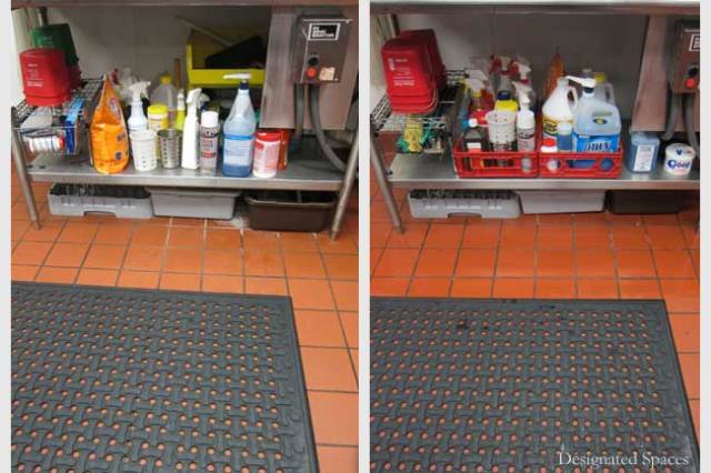 Cleaning Supplies Storage Before and After