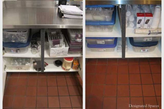 Serving Supplies Storage Cabinets Before and After