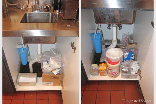 Serving Supplies Storage Cabinets Before and After