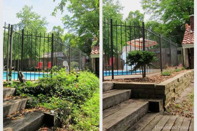 Poolside Landscape Before and After