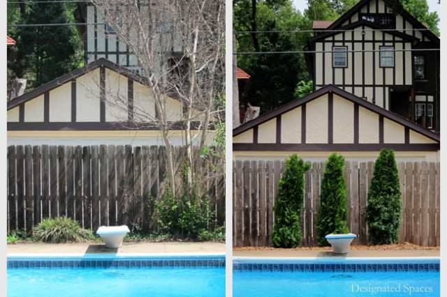 Poolside Landscape Before and After