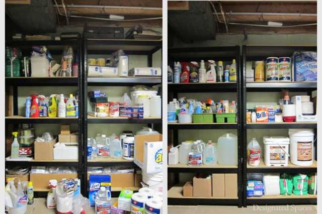 Supply Storage Shelves Before and After