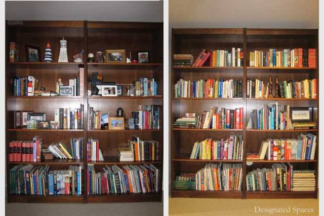 Bookshelf Before and After