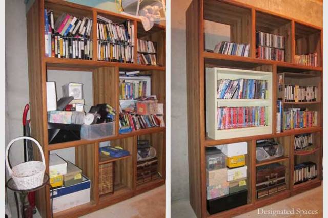Media Shelf Before and After