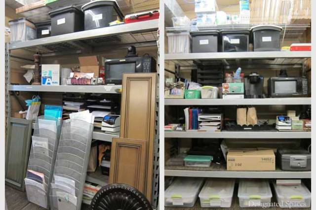 Office Storage Shelf Before and After