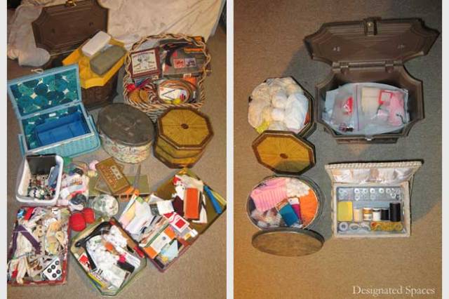 Sewing Supplies Before and After