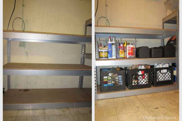 Tool Storage Shelves Before and After