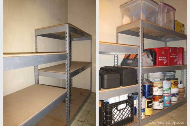 Tool Storage Shelves Before and After