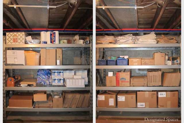 Cash Wrap Supply Storage Shelf Before and After
