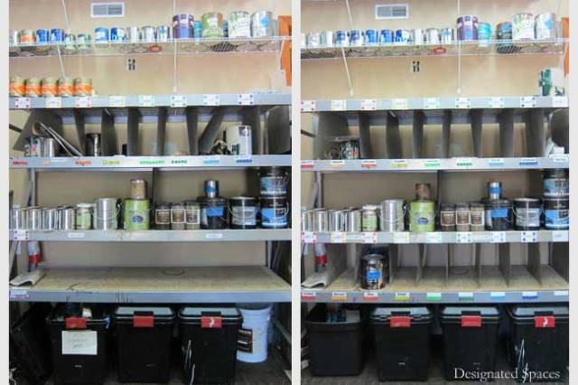 Studio Paint Supply Shelf Before and After