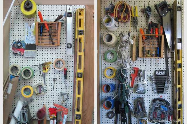 Studio Supply Pegboard Before and After