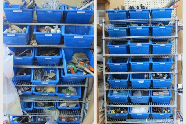 Studio Supply Shelf Before and After