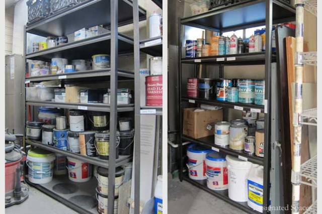 Paint Supply Shelf Before and After